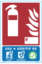 Panneau extincteur eau + additif AB