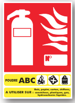 Panneau de signalisation extincteur poudre ABC