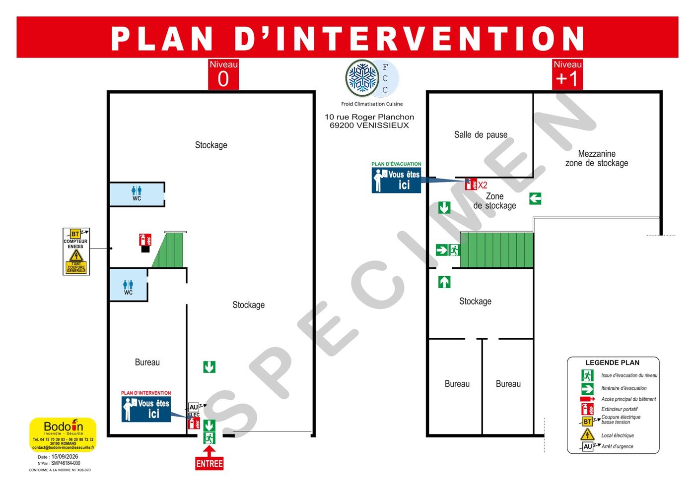 Plan d'intervention réalisé par Bodoin Incendie-Sécurité